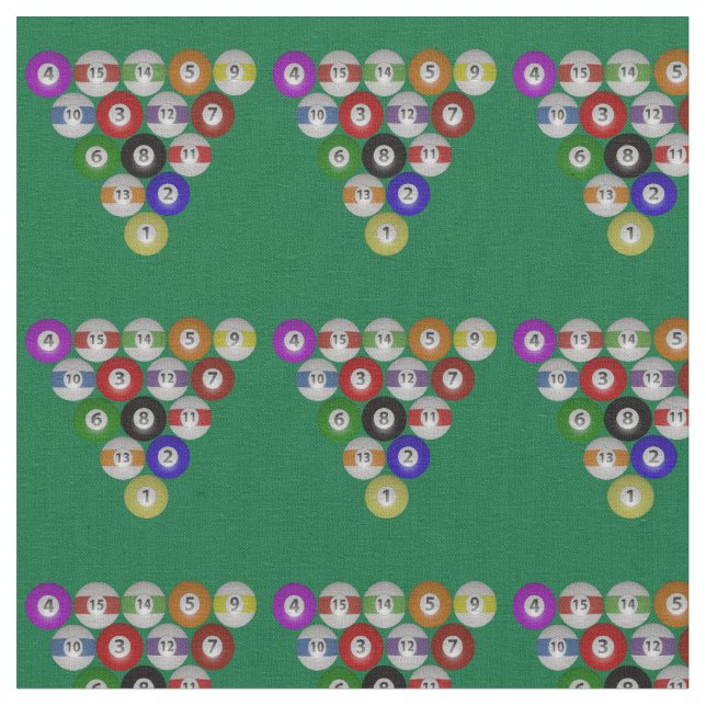8 Ball Billiards Pool Hall Rack Fabric (Close Up)