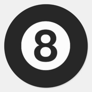 8 Ball Billiards Pool Table Costume Eight Ball Classic Round Sticker