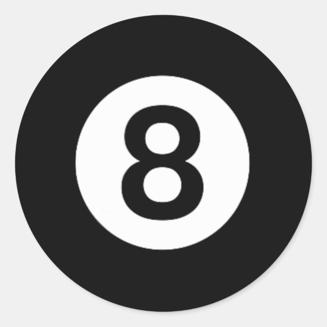 8 Ball Billiards Pool Table Costume Eight Ball  Classic Round Sticker (Front)