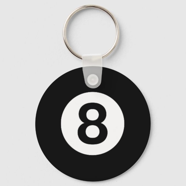8 Ball Billiards Pool Table Costume Eight Ball  Keychain (Front)