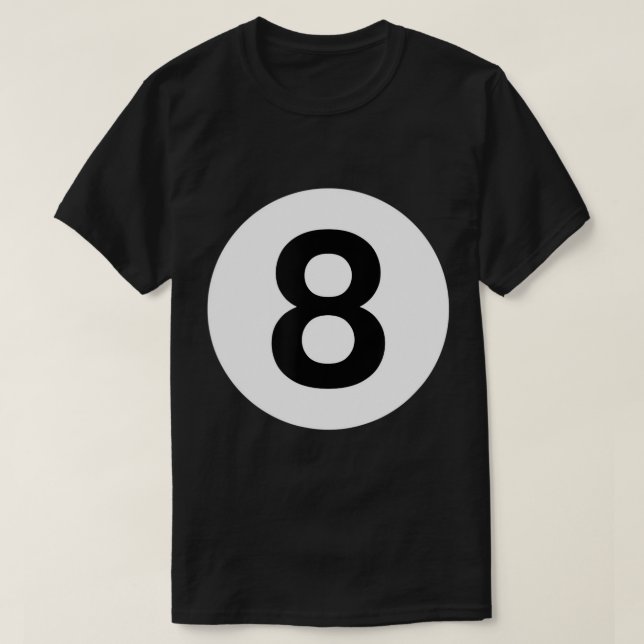 8 BALL BILLIARDS POOL TABLE COSTUME EIGHT BALL T-S T-Shirt (Design Front)