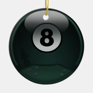 8-Ball Ceramic Ornament