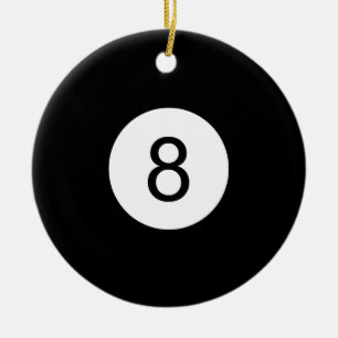 8 Ball Ceramic Ornament