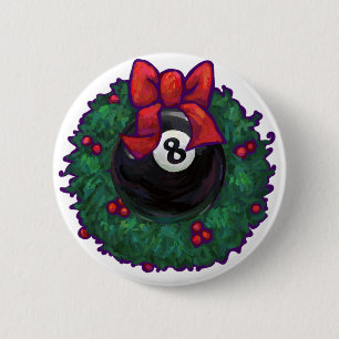 8 Ball Christmas Button