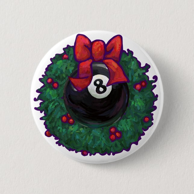 8 Ball Christmas Button (Front)