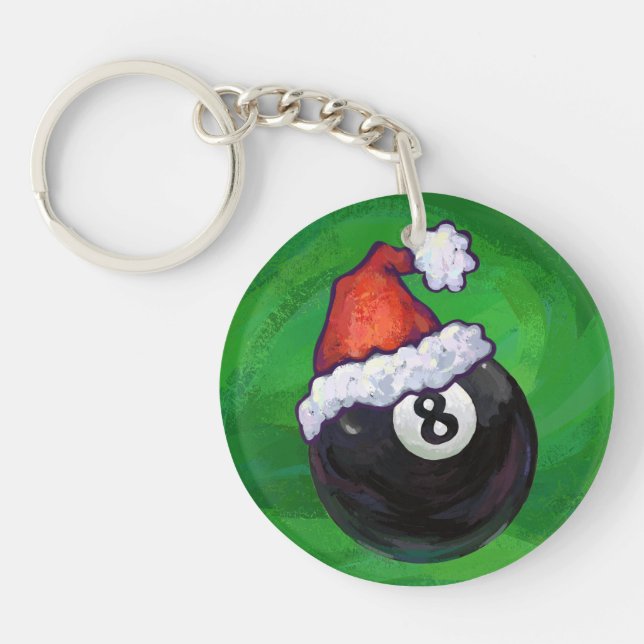 8 Ball Christmas Green Keychain (Front)