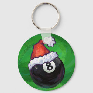 8 Ball Christmas Green Keychain