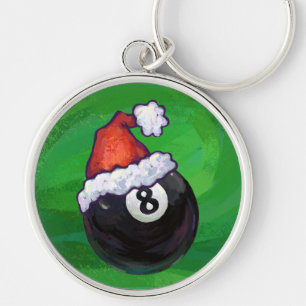 8 Ball Christmas Green Keychain