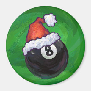 8 Ball Christmas Green Magnet