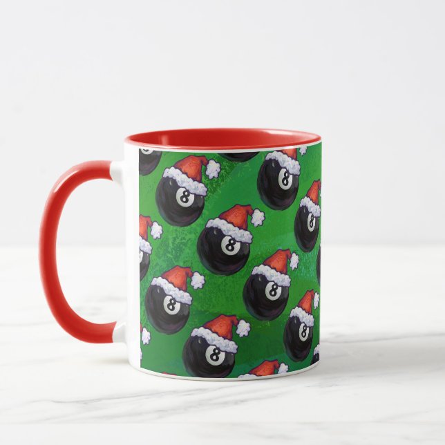 8 Ball Christmas Green Mug (Left)