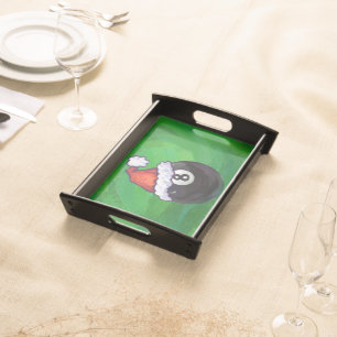 8 Ball Christmas Green Serving Tray