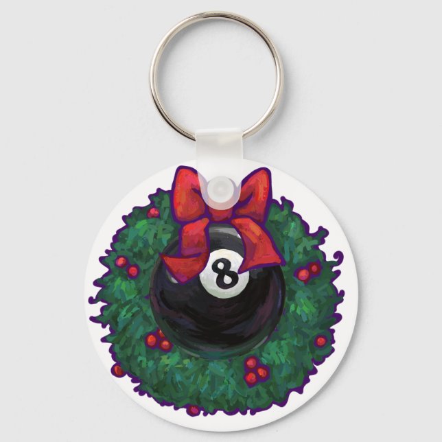 8 Ball Christmas Keychain (Front)