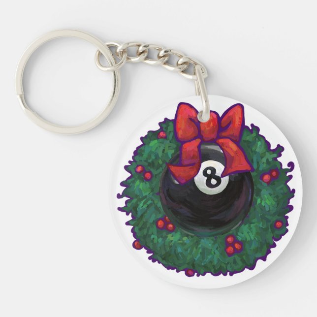 8 Ball Christmas Keychain (Front)