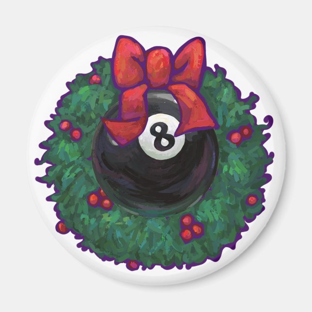 8 Ball Christmas Magnet (Front)