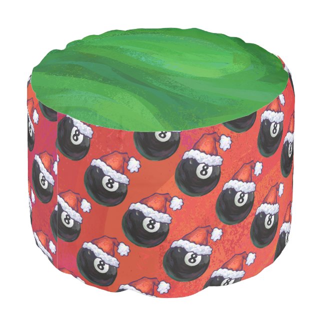 8 Ball Christmas Pouf (Angled Back)