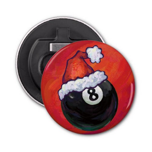 8 Ball Christmas Red Hat Bottle Opener