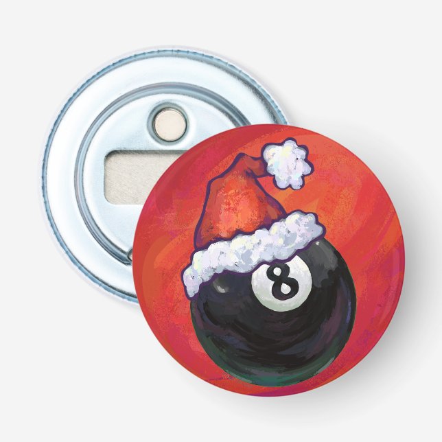 8 Ball Christmas Red Hat Bottle Opener (Front)