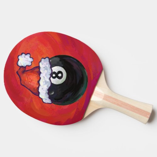 8 Ball Christmas Red Hat Ping_Pong Paddle