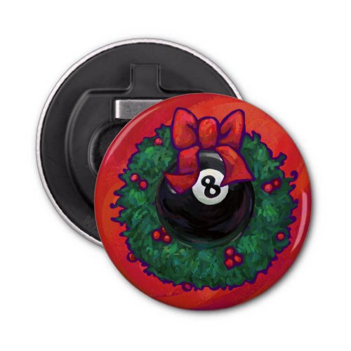 8 Ball Christmas Wheath Red Bottle Opener