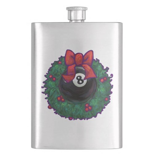 8 Ball Christmas Wheath Red Flask