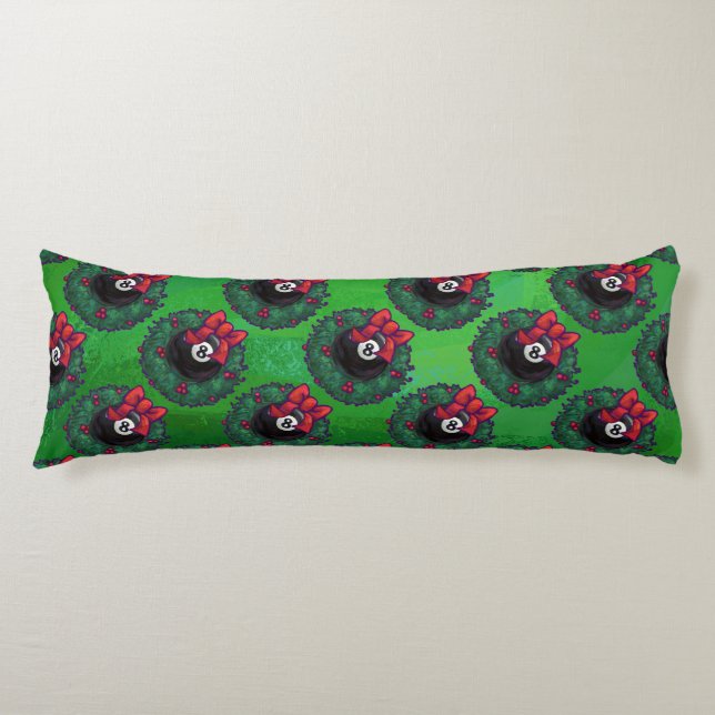 8 Ball Christmas Wreath Body Pillow (Front)