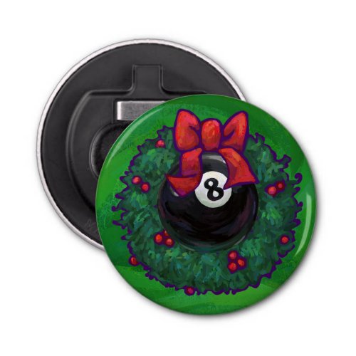 8 Ball Christmas Wreath Green Bottle Opener