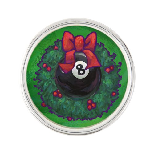 8 Ball Christmas Wreath Green Pin