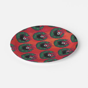 8 Ball Christmas Wreath Paper Plates