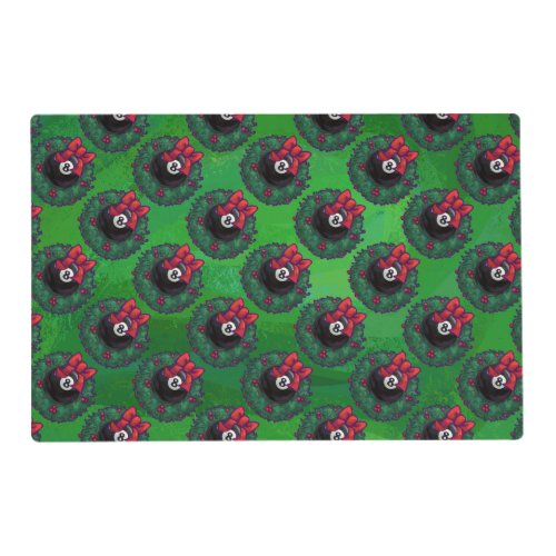 8 Ball Christmas Wreath Placemat