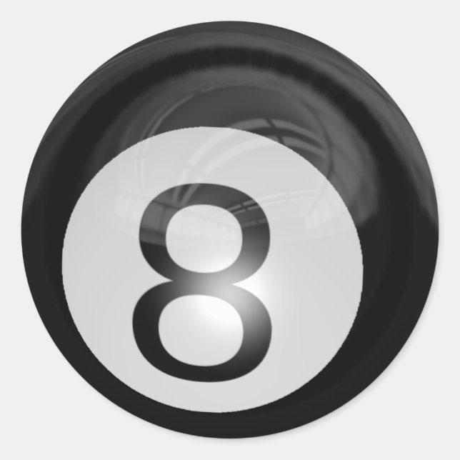 8 Ball Classic Round Sticker (Front)