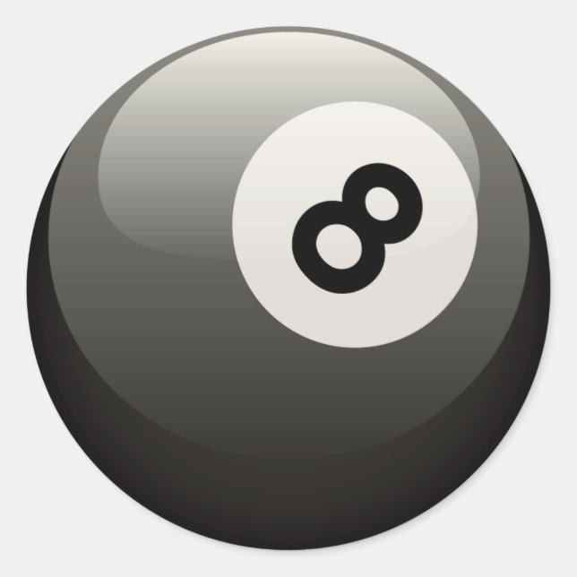 8 BALL CLASSIC ROUND STICKER (Front)