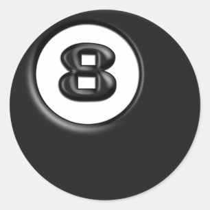 8 BALL CLASSIC ROUND STICKER