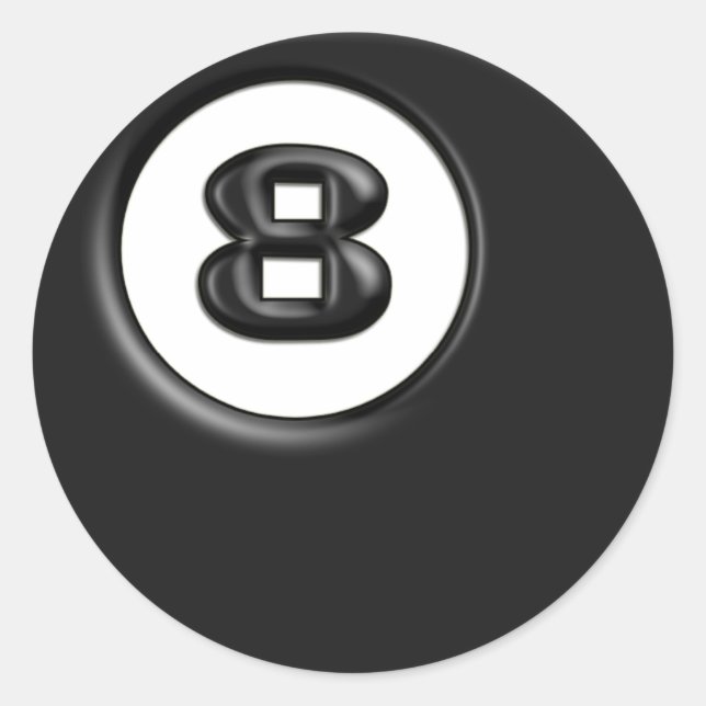 8 BALL CLASSIC ROUND STICKER (Front)