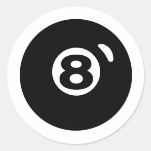 8 BALL CLASSIC ROUND STICKER
