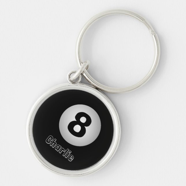 8-Ball custom name Keychain (Front)