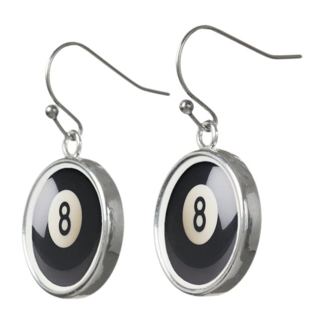 8 Ball Drop Earrings (Angled)