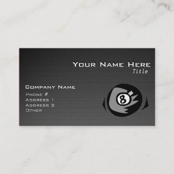 8 Ball; Faux Carbon Fiber Business Card by SportsWare at Zazzle
