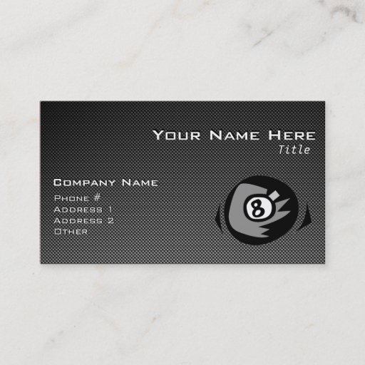 Customizable 8 ball; Faux Carbon Fiber Business Card