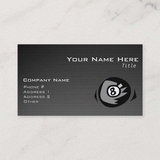 8 ball; Faux Carbon Fiber Business Card (Front)