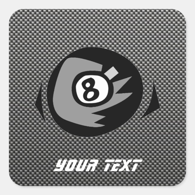 8 ball; Faux Carbon Fiber Square Sticker (Front)