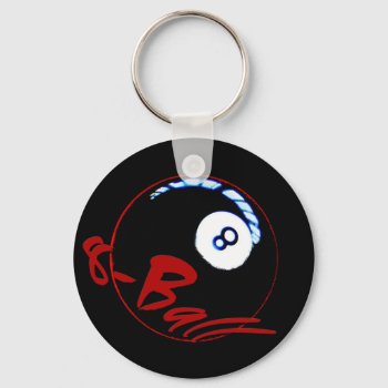 8-ball Gifts & Greetings Keychain by ginnyl52 at Zazzle