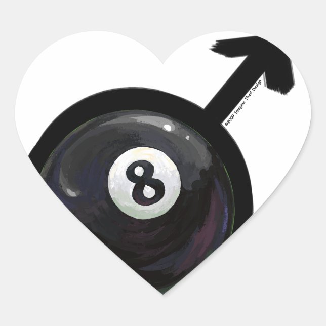 8 Ball Heart Sticker (Front)