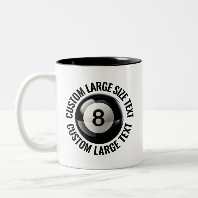 8 Ball & Large Text BLACK 11oz Custom Two-Tone Coffee Mug (Left)