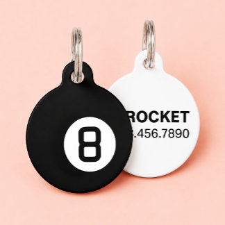 8 Ball Magic Eight Ball Custom Cat and Dog Pet ID Tag