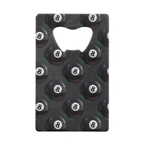 8 Ball Pattern Credit Card Bottle Opener