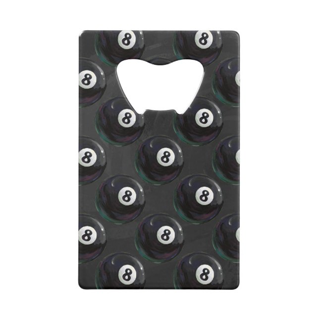 8 Ball Pattern Credit Card Bottle Opener (Front)