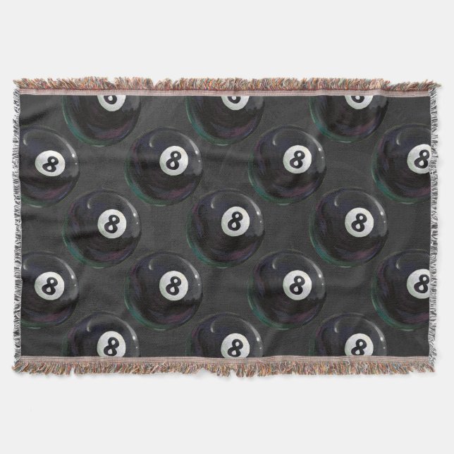 8 Ball Pattern Throw Blanket (Front)