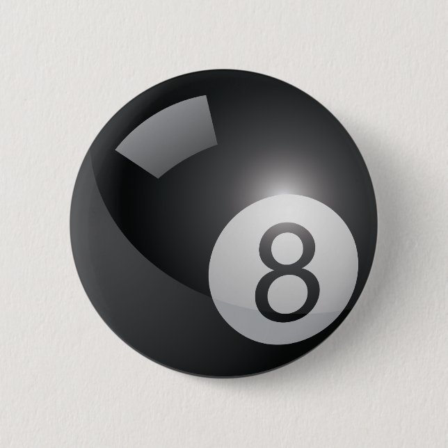 8 Ball Pinback Button (Front)