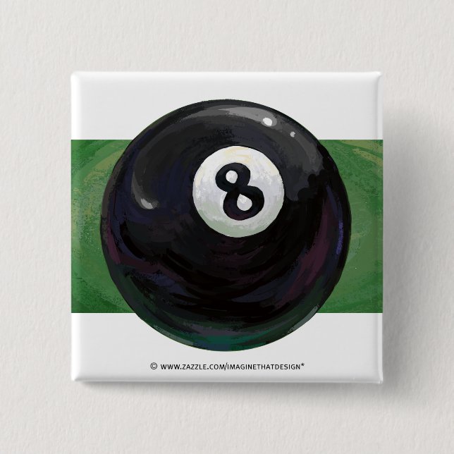 8 Ball Pinback Button (Front)