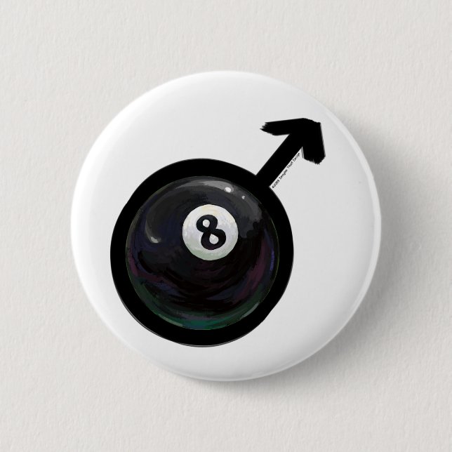 8 Ball Pinback Button (Front)